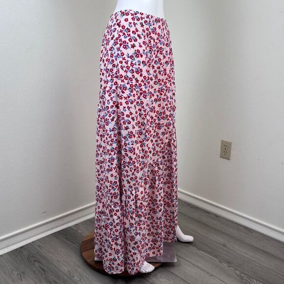 Lulus Size M Wandering Wonder Cotton Red High Rise Floral Maxi NEW Skirt Party - Picture 9 of 12